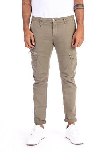 Blue Monkey Jeans Cliff 4963 Non Denim Cargo/Slim Fit (DE/NL/SE/PL, Bundweite & Schrittlänge, 36, 32, Khaki) von Blue Monkey Jeans