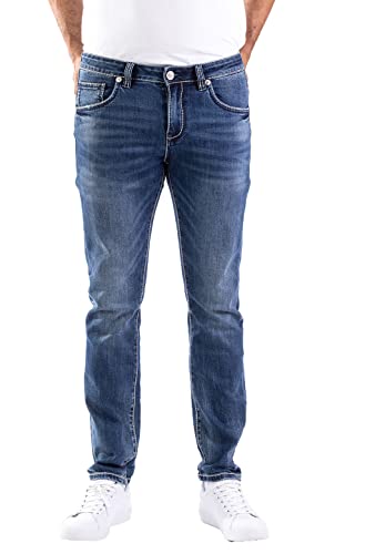 Blue Monkey Jeans Gordan Slim Fit Bold Contrast Stitch/Tu von Blue Monkey Jeans