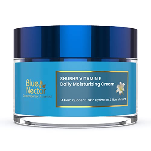 Blue Nectar Ayurvedische Anti-Aging Flower Valley Gesichtscreme Feuchtigkeitspflege für Hautstraffung, Tag und Nacht für alle Hauttypen mit 14 ayurvedischen Kräutern, Frauen, 50 g, 50 g von Blue Nectar