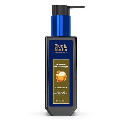 Blue Nectar Ayurvedisches Gesichtswaschmittel und Make-up-Entferner mit Honig und Aloe Vera | Tägliche Gesichtsreinigung für Frauen und Männer | Alle Hauttypen (8 Kräuter, 100 ml) von Blue Nectar