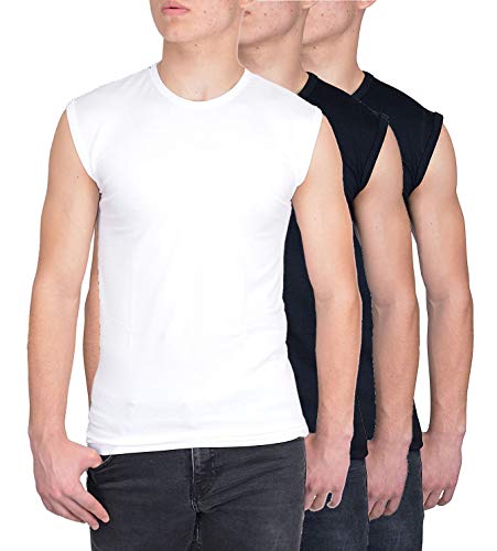 Blue Ness 3er Pack Herren T-Shirt Ärmellos - Herren Muskelshirt - Multipack Unterhemd Shirt für Fitness oder Freizeit - Herren Tank Shirt - Farbe 2xS/1xW-S von Blue Ness