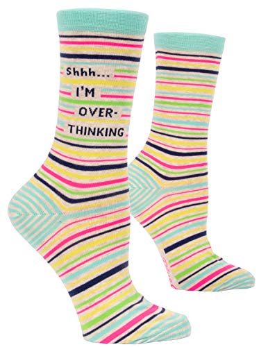 Blue Q Damen Crew-Socken Shhh... I'm Overthinking (passend für Schuhgröße 38-46) von Blue Q