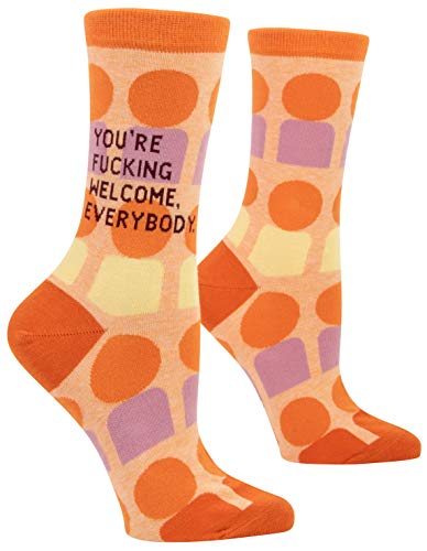 BlueQ "You're Fucking Welcome, Everybody" Crew-Socken, Mehrfarbig von Blue Q