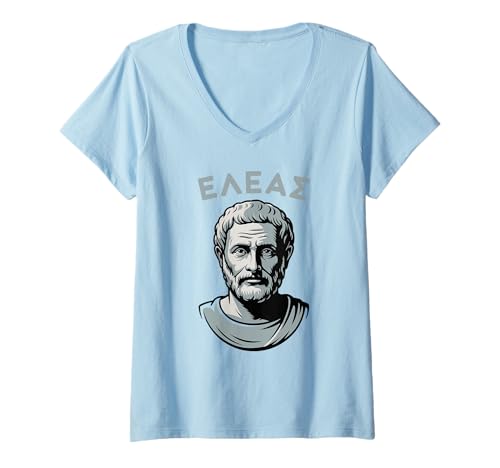 Damen Aristoteles Griechenland Pride Philosophie T-Shirt mit V-Ausschnitt von Blue Sailor Gifts