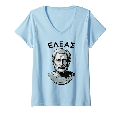 Damen Aristoteles Griechenland Pride Philosophie T-Shirt mit V-Ausschnitt von Blue Sailor Gifts