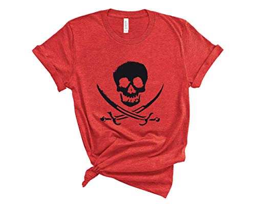Blue Sand Textiles Piratenhemd Skull T-Shirt Weiches und bequemes Unisex-T-Shirt mit Piraten-Motiv. Gasparilla Shirt. - Rot - X-Large von Blue Sand Textiles