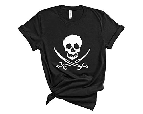 Blue Sand Textiles Piratenhemd Skull T-Shirt Weiches und bequemes Unisex-T-Shirt mit Piraten-Motiv. Gasparilla Shirt. - Schwarz - X-Large von Blue Sand Textiles