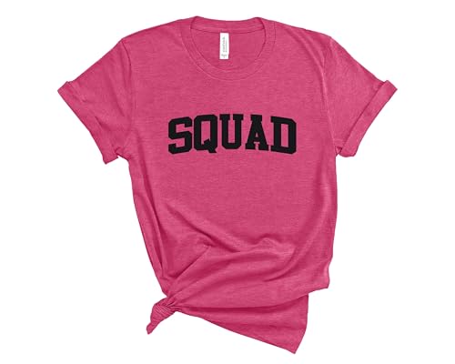 Blue Sand Textiles Squad Shirt Best Friend Shirt That Is Super Soft & Comfy Matching Unisex T-Shirt for Squad, Heather Raspberry-Black, XL von Blue Sand Textiles