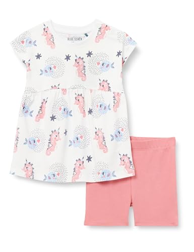 BLUE SEVEN Baby-Mädchen 2er T-Shirt & Short Shorts-Set, Weiss Orig, 6-9 Months Pack von Blue Seven