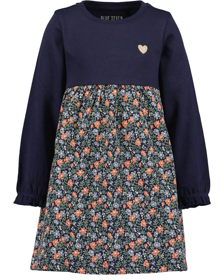 Blue Seven A-Linien-Kleid Blue Seven Mädchen Sweatkleid Blümchen Kleid Langarm nachtblau (kein Set, 1-tlg) von Blue Seven