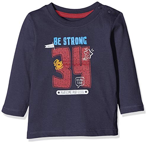 BLUE SEVEN Baby-Jungen Mini Langarmshirt mit Schriftzug Sweatshirt, Blau (Dk Blau Orig 574), (Herstellergröße: 62) von Blue Seven