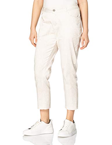 Blue Seven Damen Cropped 7/8 Alloverdruck Hose, 001 Weiss Orig, 40 von Blue Seven