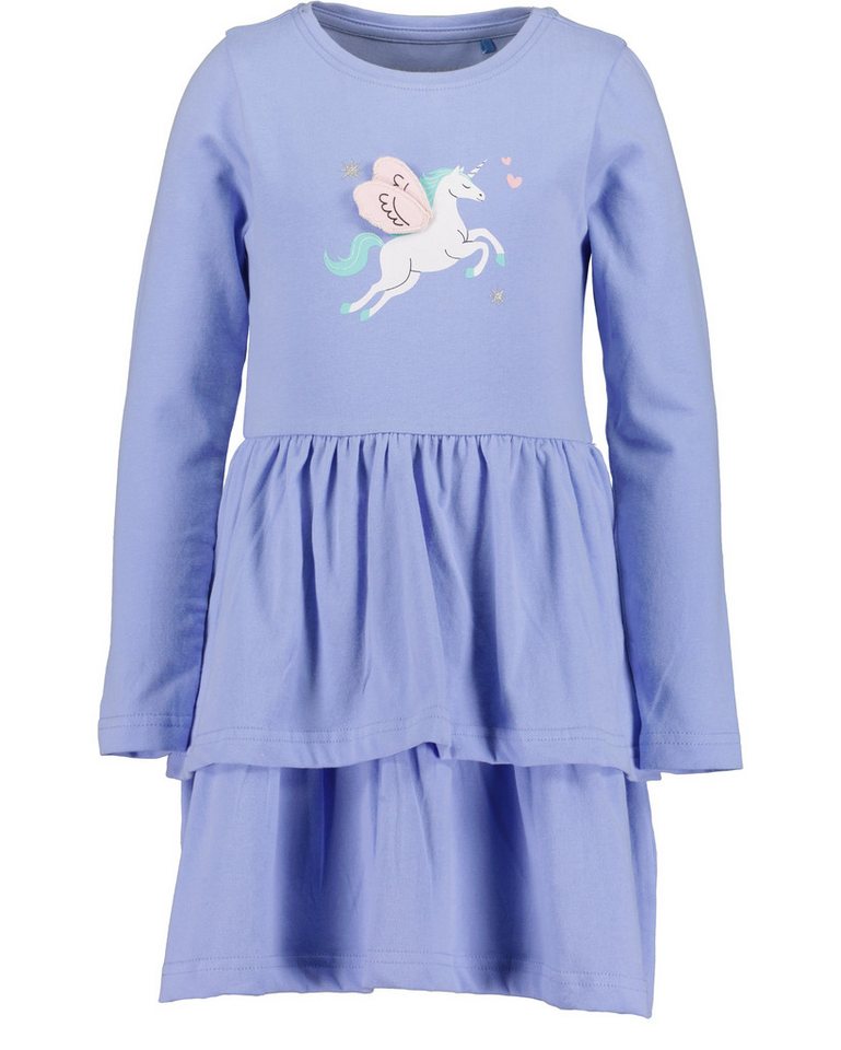 Blue Seven Jerseykleid mit hochwertigem Einhorn-Frontmotiv und mit Volants von Blue Seven
