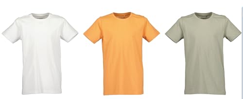Blue Seven Jungen 3er T-Shirt Uni weiß Karotte Khaki (602875) Gr. 140 von Blue Seven