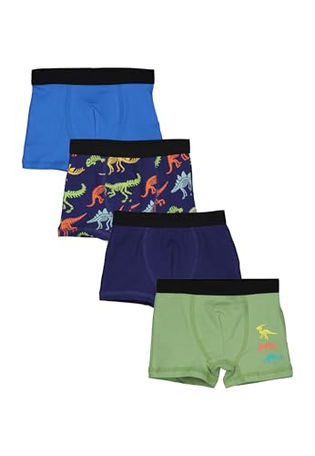 Blue Seven Jungen Boxershorts 4er Pack Unterhosen - 4er Pack M01 - Khaki-BLAU-AOP-HL.BLAU 110 von Blue Seven