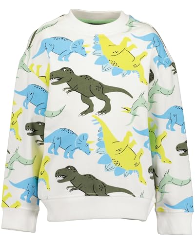 Blue Seven Jungen Sweatshirt mit Rundhalsausschnitt Langarm Pulli Dino 010 - Offwhite 116 von Blue Seven