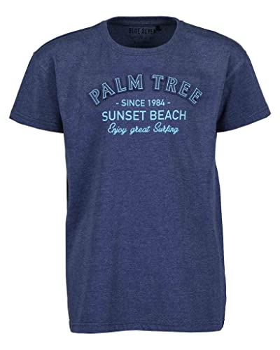 Blue Seven Jungen T-Shirt Kurzarm Palm Tree (152, Dunkelblau meliert) von Blue Seven