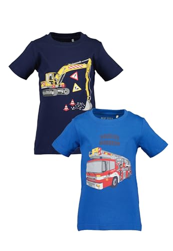 Blue Seven Jungen T-Shirts Repeat MARKETPLACE - 2er Pack M03 - Cyan + Ultramarin 98 von Blue Seven
