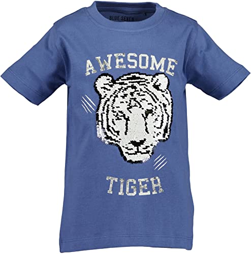 Blue Seven Kinder T-Shirt Kurzarm Wechsel Motiv 802222 (110, Tiger Blau) von Blue Seven