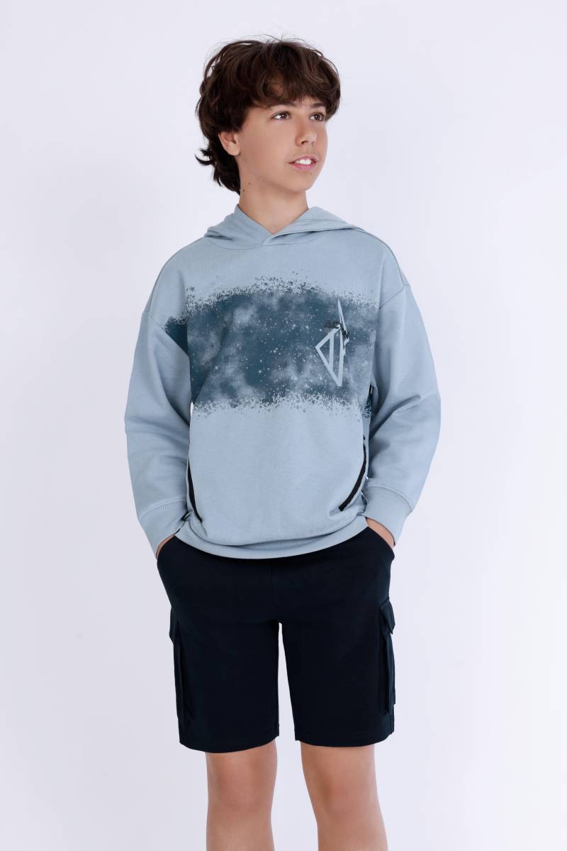 Blue Seven - Kn Sweatshirt, Kapuze blau - Gr. - 176 von Blue Seven