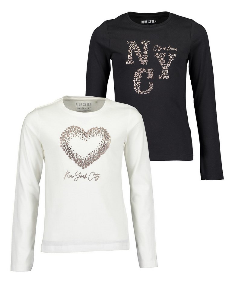 Blue Seven Langarmshirt (Packung, 2-tlg) mit coolen Folienprints im NYC-Design von Blue Seven