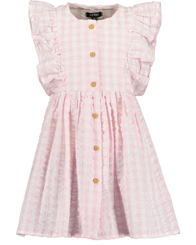 Blue Seven Mädchen Kleid mit Rundhalsausschnitt Baumwolle Rüschenkleid Kurzarm Kids Girls Dresses 405 - ROSA 128 von Blue Seven