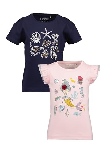 Blue Seven Mädchen T-Shirts 2er Set Rundhals Sommer Baumwolle MARKETPLACE + ONLINE - 2er Set M01 - Rose + Ultramarin 128 Blue Seven Mädchen T-Shirts 2er Set Rundhals Sommer Baumwolle MARKETPLACE + ONLINE - 2er Set M01 - Rose + Ultramarin 128 von Blue Seven