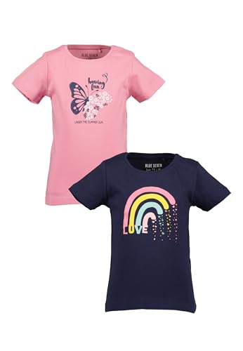 Blue Seven Mädchen T-Shirts Repeat MARKETPLACE - 2er Pack M03 - Azalee + Ultramarin 122 von Blue Seven