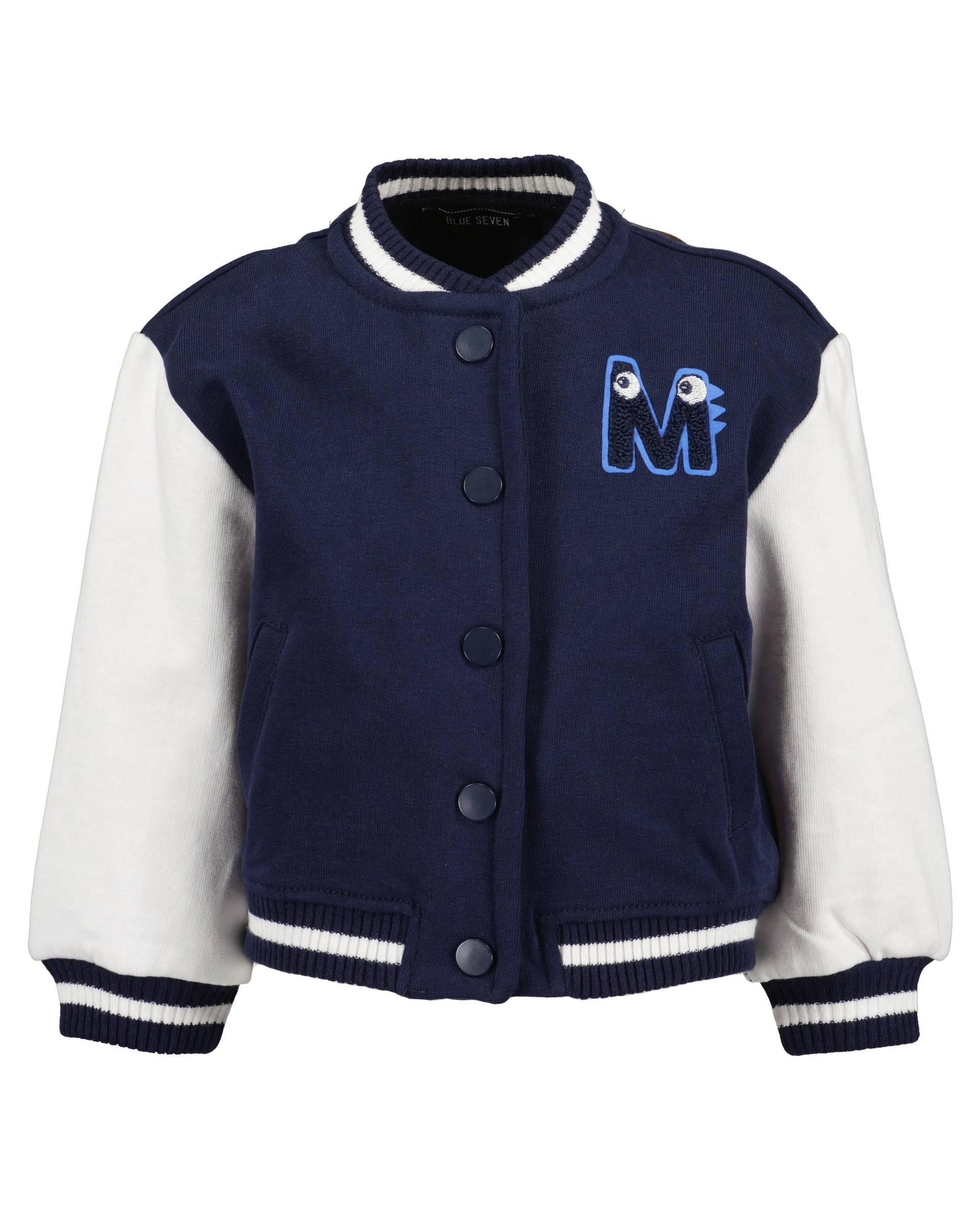 Blue Seven - Mini Kn Sweatjacke, Rippkragen blau - Gr. - 86 von Blue Seven