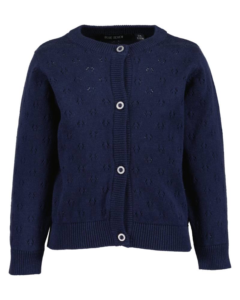 Blue Seven - Mini Md Strickjacke, Rundhals blau - Gr. - 68 von Blue Seven