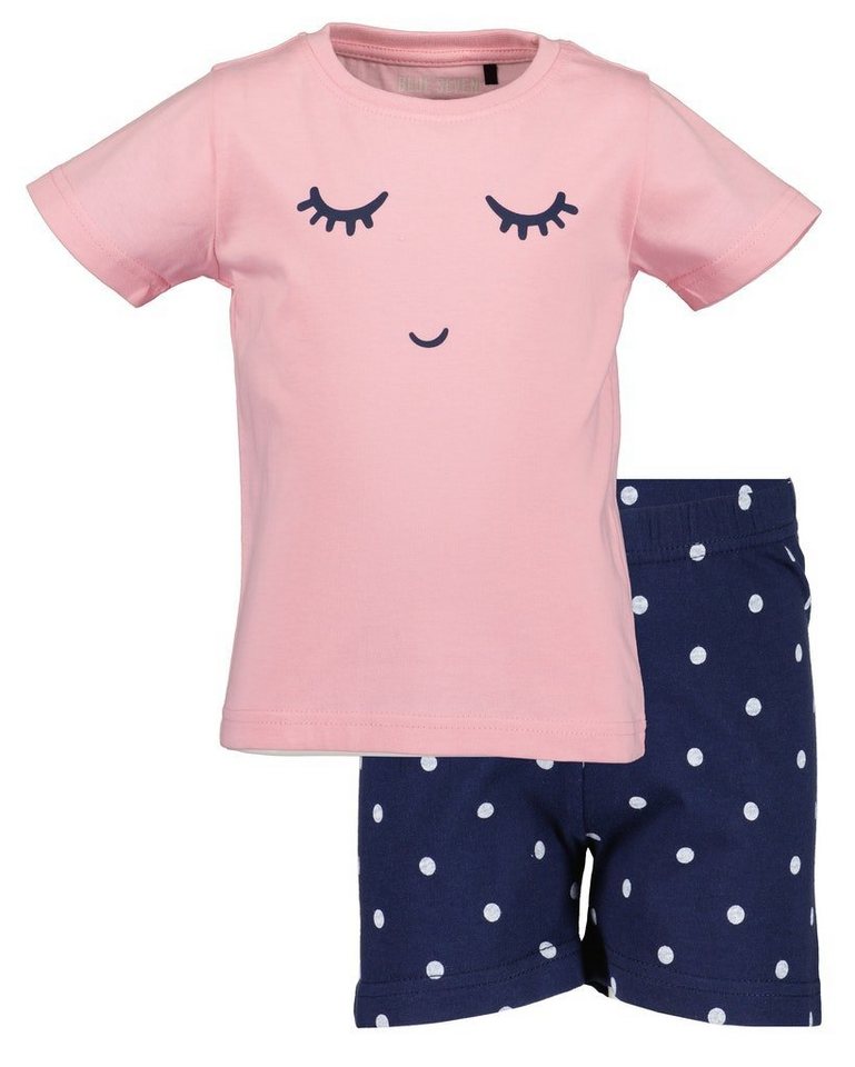 Blue Seven Shorty Blue Seven Mädchen Shorty Schlafanzug Pyjama kurz rosa marine (2 tlg) von Blue Seven