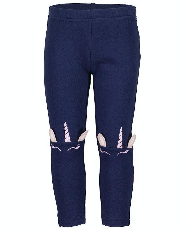 Blue Seven Stoffhose Blue Seven® Mädchen Sweat-Leggings Einhorn Knie-Patches von Blue Seven