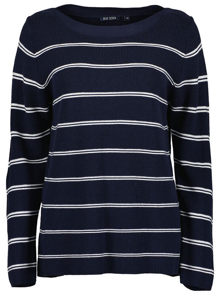 Blue Seven Streifenpullover Damen Pullover mit Streifen und U-Boot-Ausschnitt - Gestreifter Pulli von Blue Seven