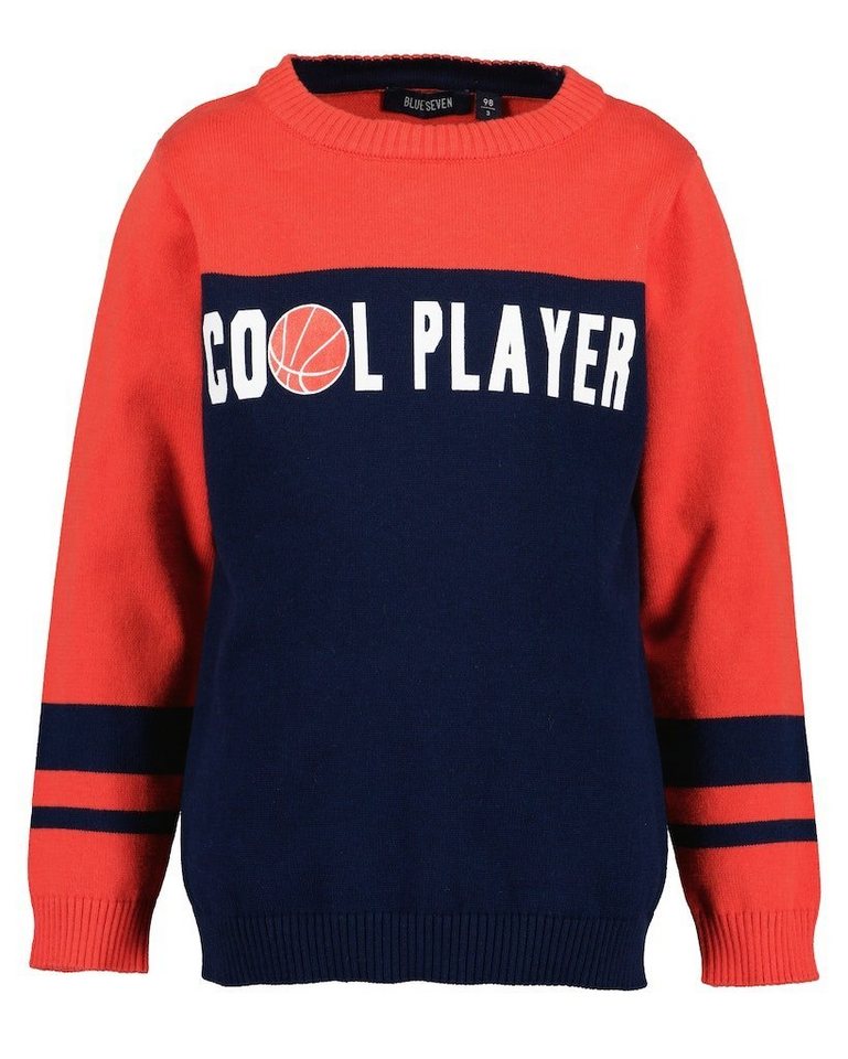 Blue Seven Strickpullover Blue Seven Jungen Pullover Strickpullover Cool Player rot marine (1-tlg) von Blue Seven