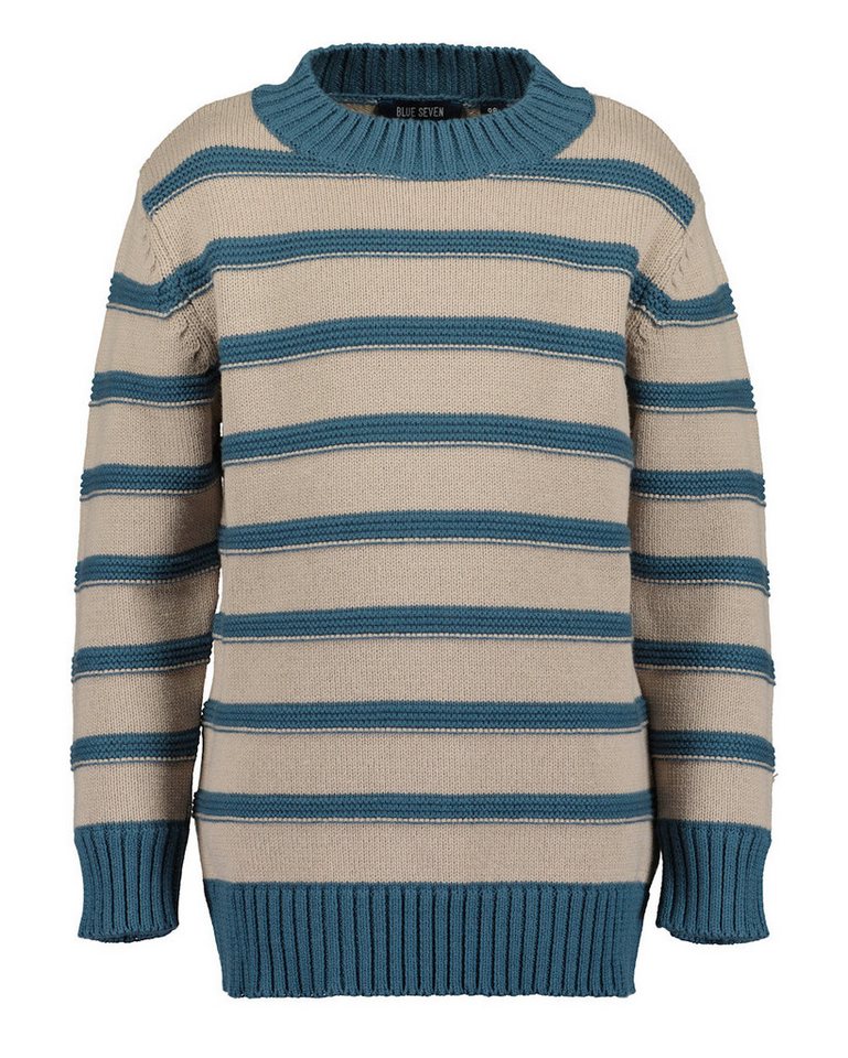 Blue Seven Strickpullover Blue Seven Jungen Pullover Strickpullover Streifen kiesel blau (1-tlg) von Blue Seven