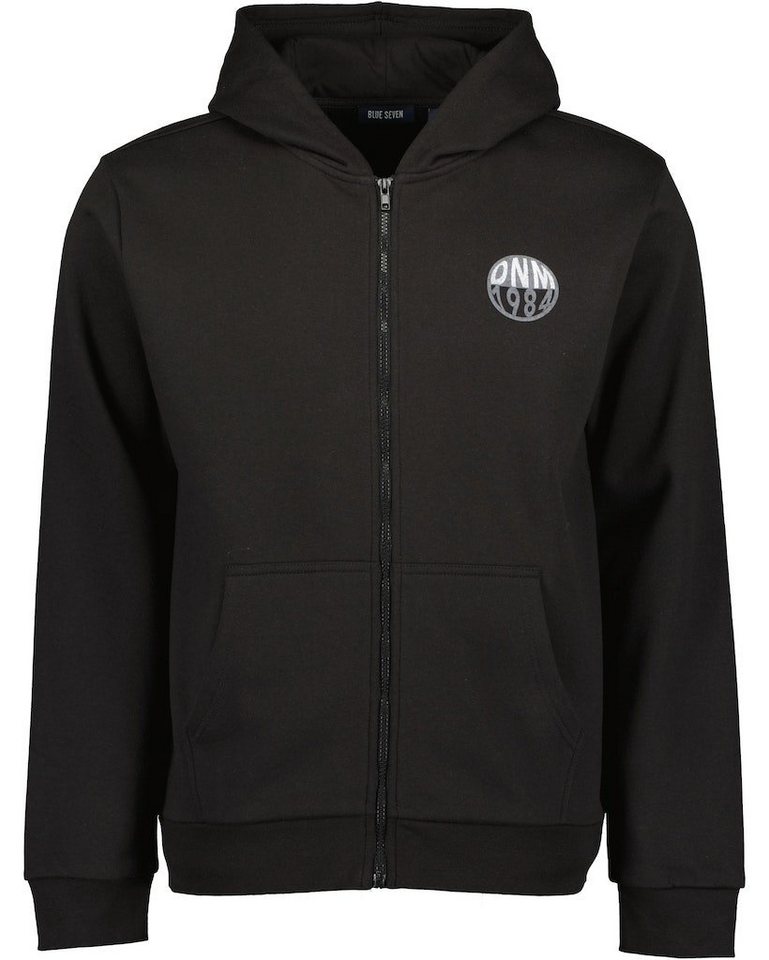 Blue Seven Sweatjacke Blue Seven Herren Sweatjacke Kapuze Print schwarz (1-tlg., kein Set) von Blue Seven