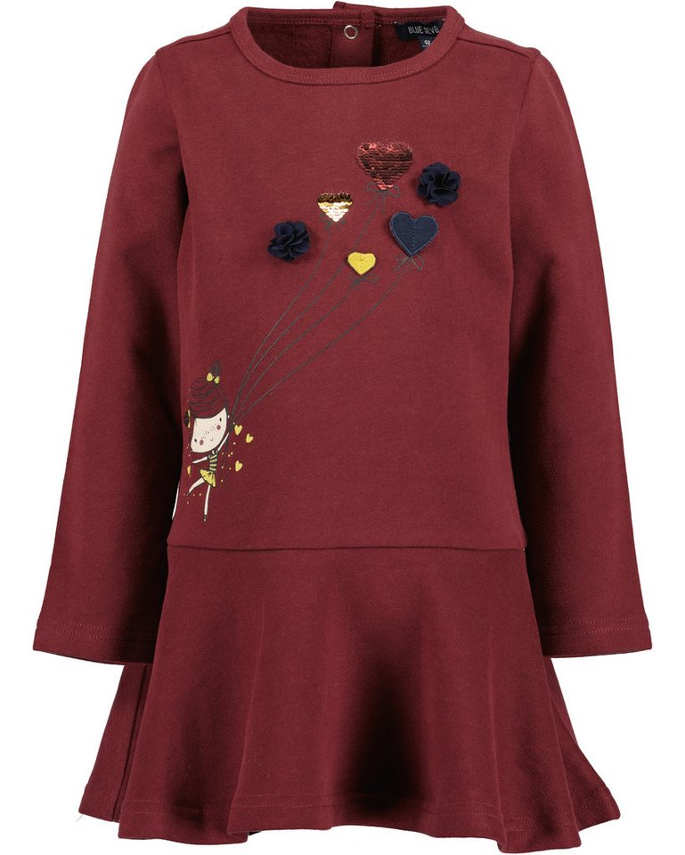 Blue Seven Sweatkleid mit tollem Frontmotiv mit Wechselpailletten und Tüllapplikation von Blue Seven