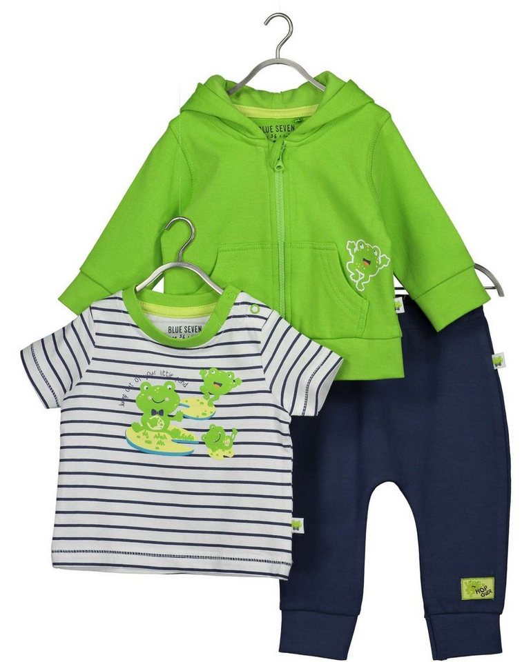 Blue Seven Sweatpants Blue Seven 3- teiliges Baby- Set Frosch" in grün / blau" von Blue Seven