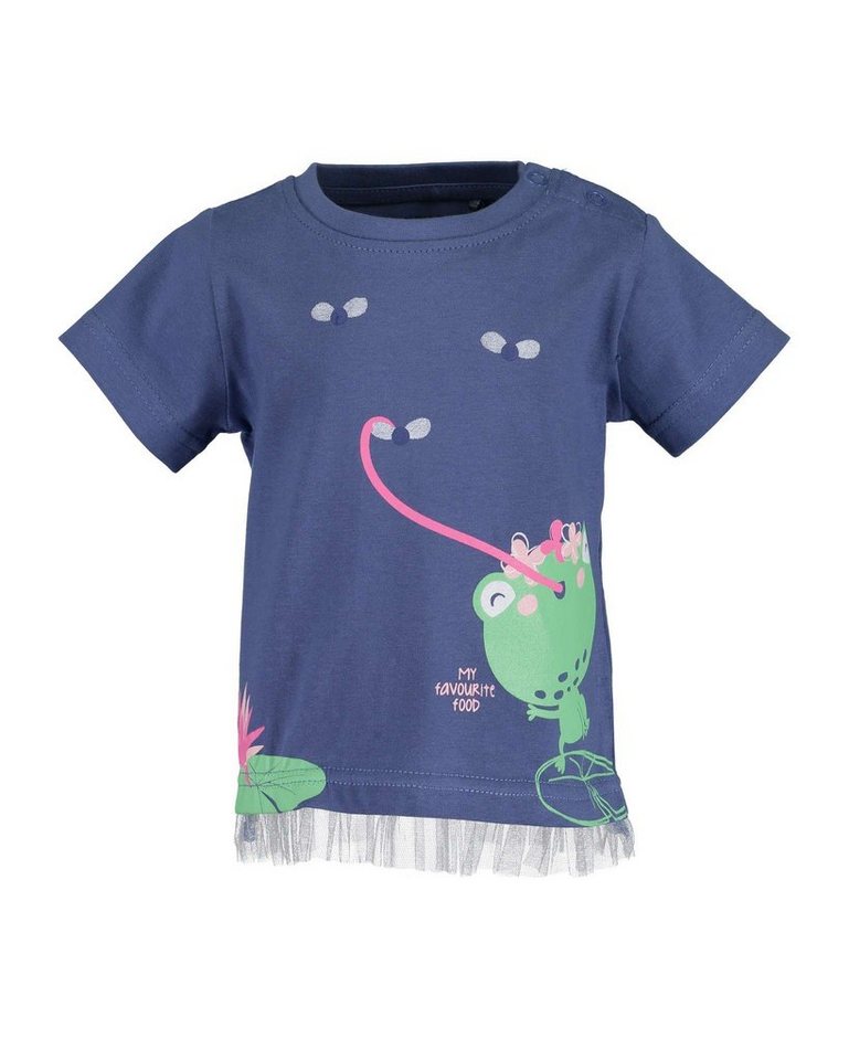 Blue Seven T-Shirt Blue Seven Baby Mädchen T-Shirt Frosch" in blau aus reiner Baumwolle, mit Frontprint" von Blue Seven