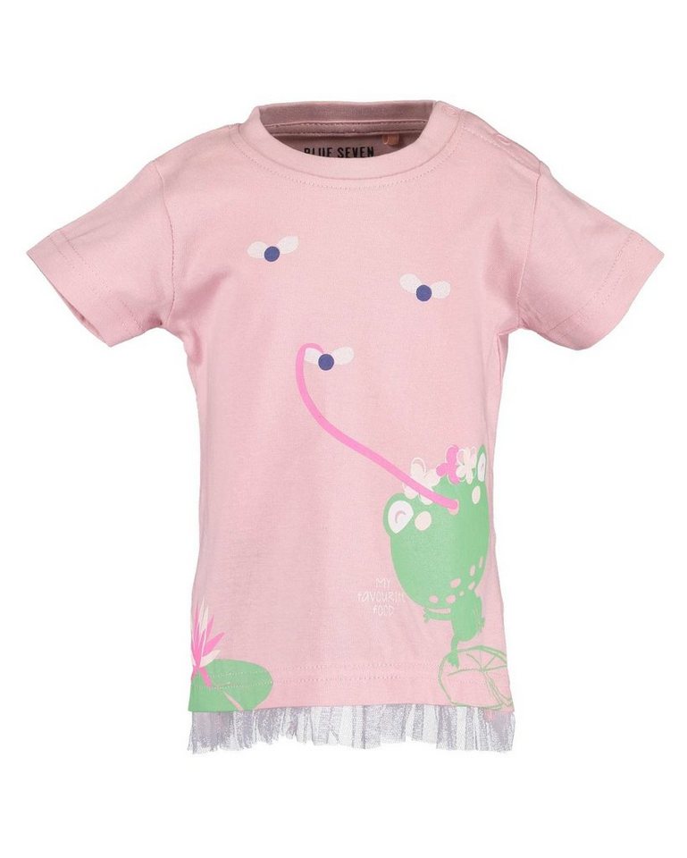 Blue Seven T-Shirt Blue Seven Baby Mädchen T-Shirt Frosch" in rosa aus reiner Baumwolle, mit Frontprint" von Blue Seven