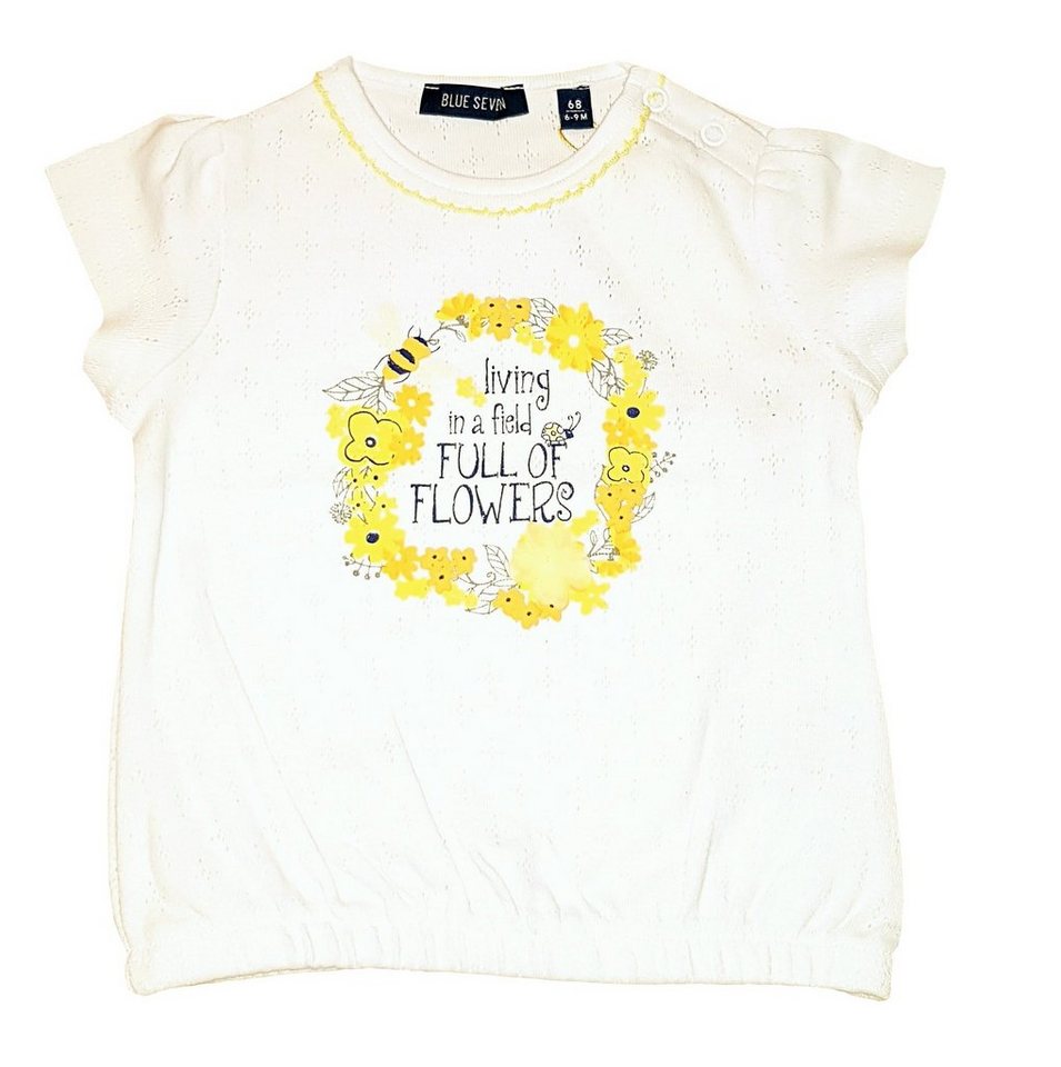 Blue Seven T-Shirt Blue Seven Baby Mädchen T-Shirt kurzarm Flowers" aus reiner Baumwolle, mit Frontprint" von Blue Seven