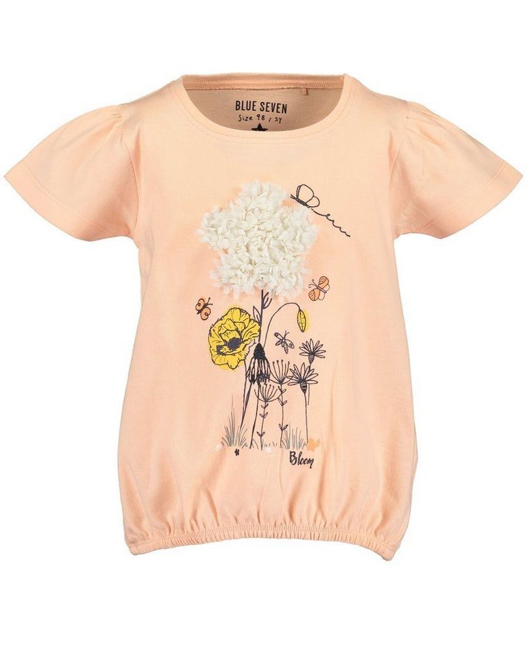 Blue Seven T-Shirt Blue Seven Mädchen T-Shirt puscheliges Blumenmotiv Flower soft peach (1-tlg) von Blue Seven