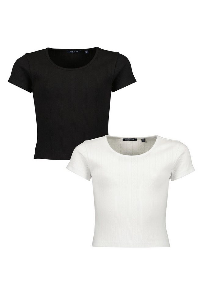 Blue Seven T-Shirt Blue Seven Teenager Mädchen T-Shirts 2er Pack Rundhalsausschnitt (2-tlg) von Blue Seven