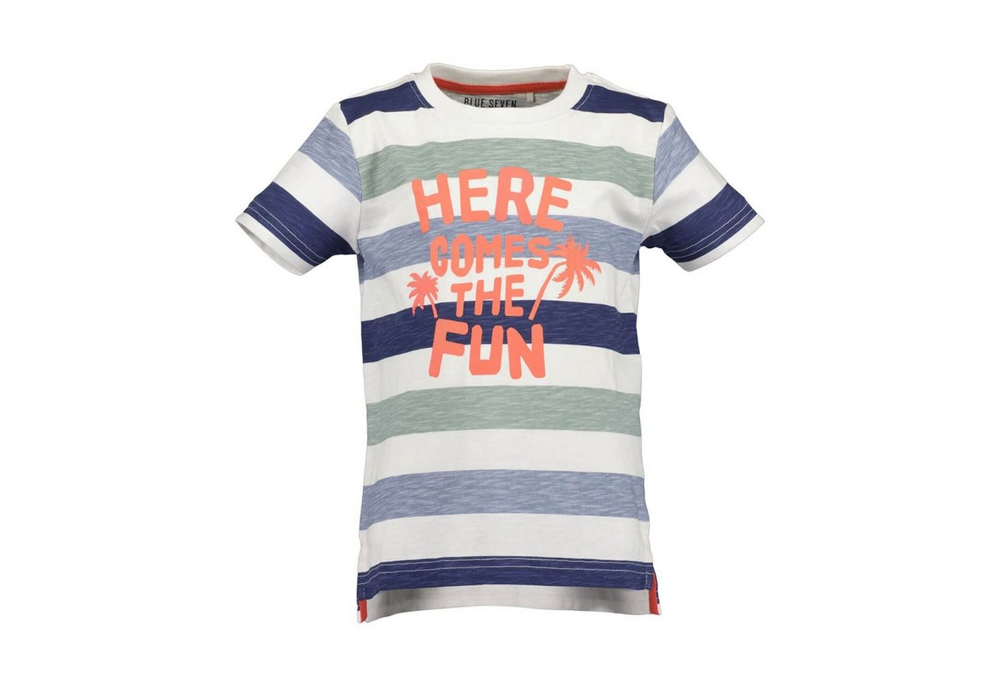 Blue Seven T-Shirt Kinder Jungs Sommershirt Fun mit Streifen und Print von Blue Seven