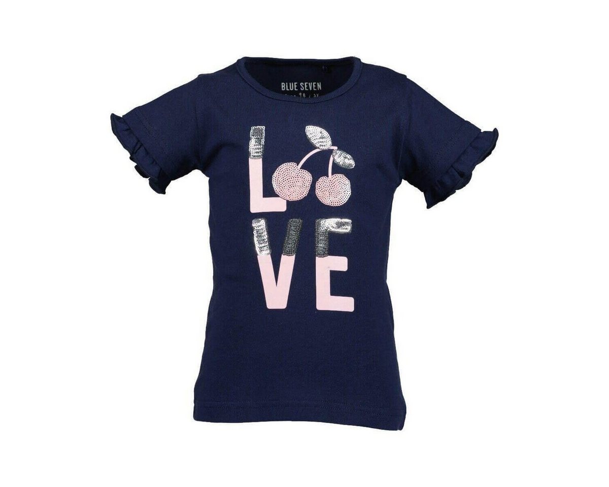 Blue Seven T-Shirt Kinder Mädchen Kurzarmshirt Love mit Pailletten-Applikation Kirsche von Blue Seven