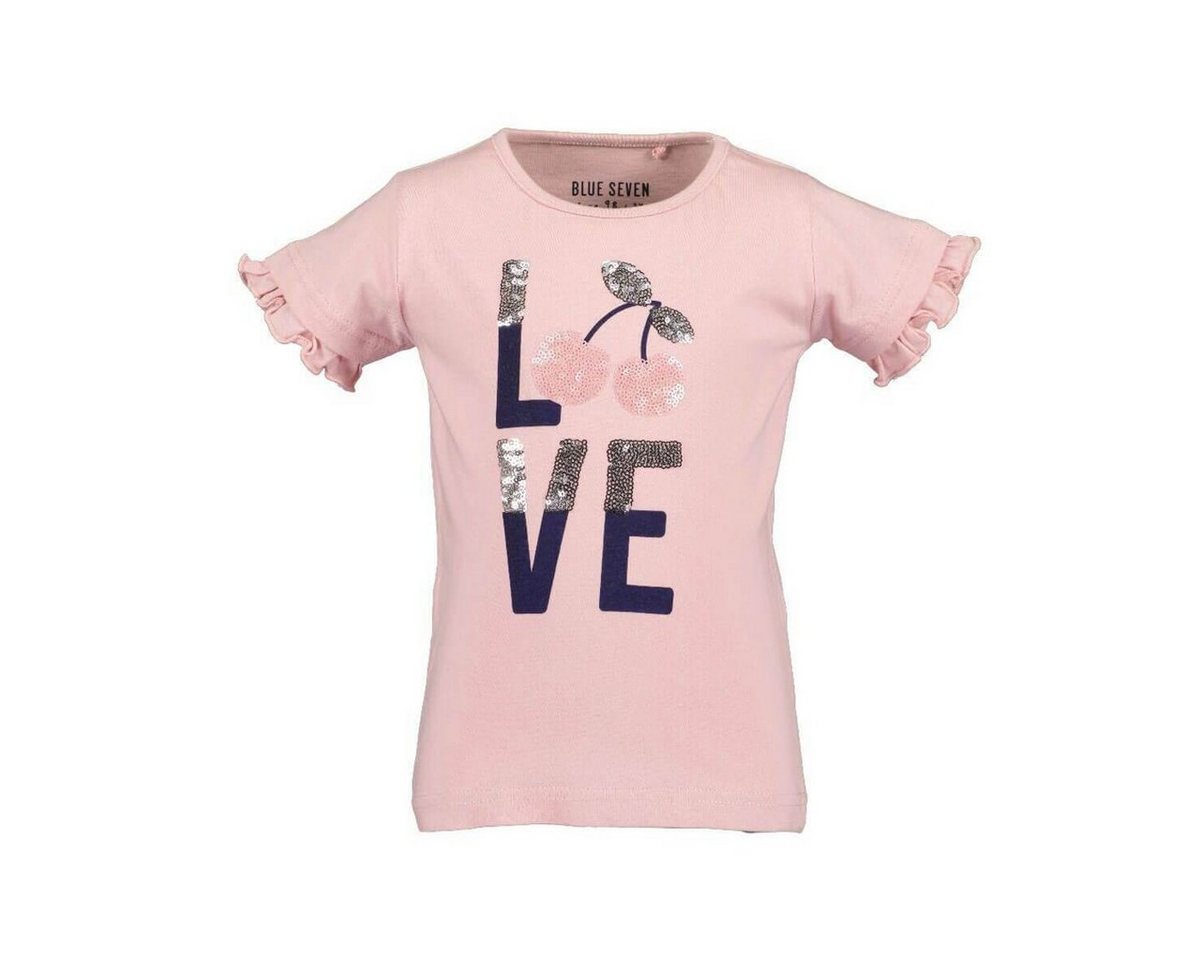 Blue Seven T-Shirt Kinder Mädchen Kurzarmshirt Love mit Pailletten-Applikation Kirsche von Blue Seven