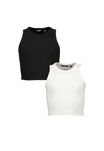 Blue Seven Teenager Mädchen Crop Tops Repeat MARKETPLACE - 2er Pack M02 - Weiss+SCHWARZ 164 von Blue Seven