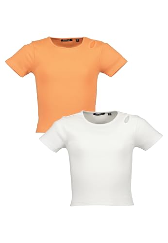 Blue Seven Teenager Mädchen T-Shirts 2er Pack Rundhalsausschnitt MARKETPLACE + ONLINE - 2er Pack M01 - Weiss+Flamingo 140 von Blue Seven
