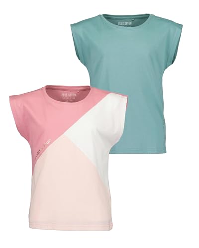 Blue Seven Teenager Mädchen T-Shirts Repeat MARKETPLACE - 2er Pack M01 - Azalee + Gletscher 164 von Blue Seven