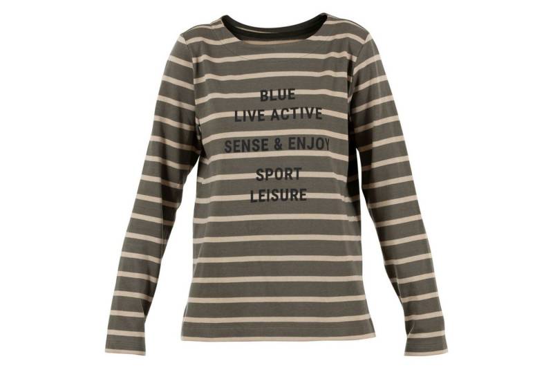 Blue Sportswear Longsleeve Gestreiftes Longsleeve Shirt Baumwolle Aufdruck in Rosa o. Khaki von Blue Sportswear